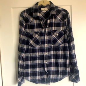 TNA plaid button up size S